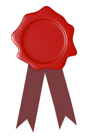 close up of a sealing wax stamp (3d render)の写真素材