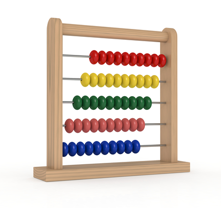 closeup of an abacus (3d render)の写真素材