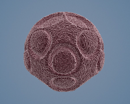 pollen grain under the microscope (3d render)の写真素材