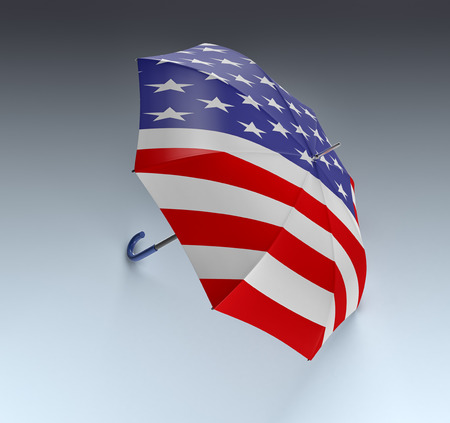 one umbrella made with the Usa flag (3d render)の写真素材