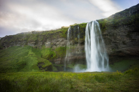 One of the most famous waterfall of Icelandの写真素材