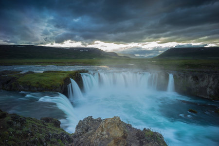 One of the most famous waterfall of Icelandの写真素材