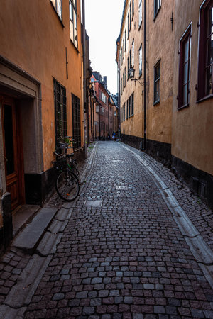 Alley in Gamla Stan in Stockholm, Swedenの写真素材