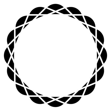 Geometric circle element. Circular, concentric and radial round frame.のイラスト素材