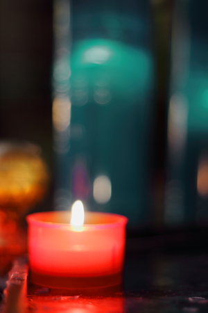candle in a churchの写真素材