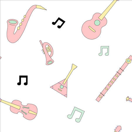 Music instrument patternのイラスト素材