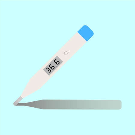 Mercury thermometer. Digital Thermometer. Temperature measuring instruments.のイラスト素材