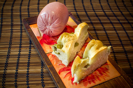 Mortadella and Crescentina breadの写真素材