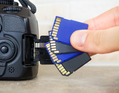 sd cards hand