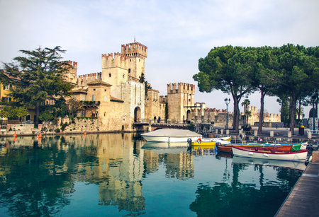 Sirmione, Scalinger Castle, Lombardyのeditorial素材