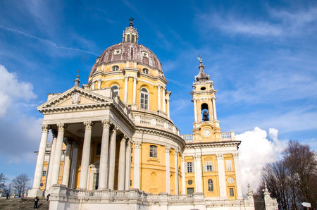 Turin, Italy, March 10, 2013:  The Superga basilica from the outsideのeditorial素材