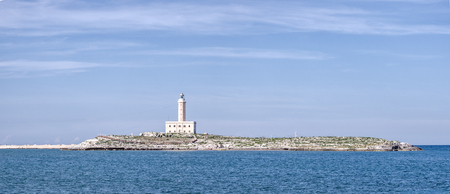 Vieste lighthouse island gargano pugliaの写真素材