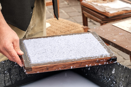 old papermaking craftの写真素材