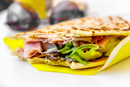 piadina romagnola italian flatbreadの写真素材