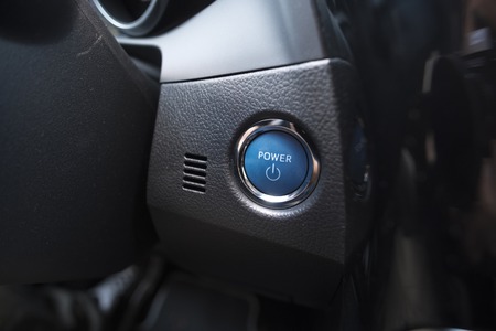 Keyless car power button for engine startの写真素材
