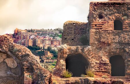 italian archaeology cityscape of Tivoli town in Rome - Lazio - Italy