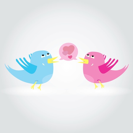 Birds love each other  An illustrationのイラスト素材