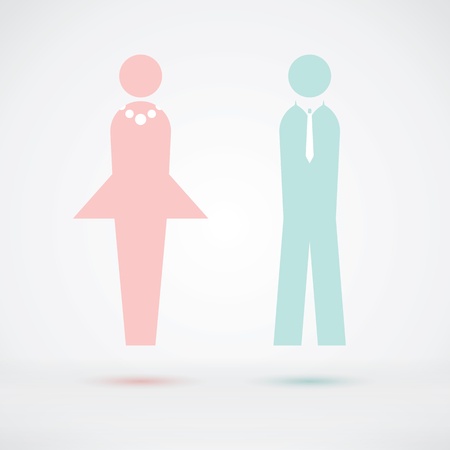 Men and women cool silhouetteのイラスト素材