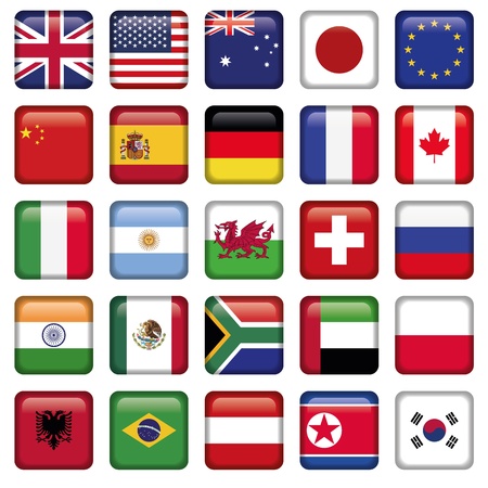 Vector set of Flags world top statesのイラスト素材
