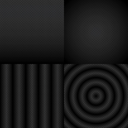 Seamless black and white abstract pattern setのイラスト素材