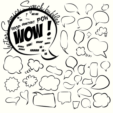Collection of comic style speech bubbles のイラスト素材