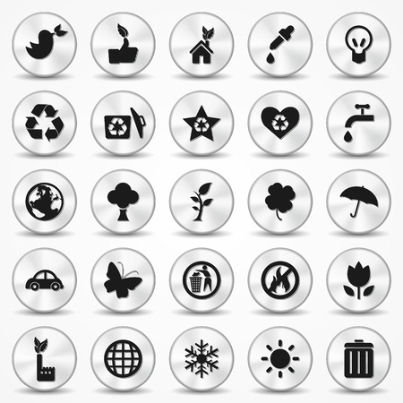 Aluminium Ecology icons set  Environment Symbolsのイラスト素材