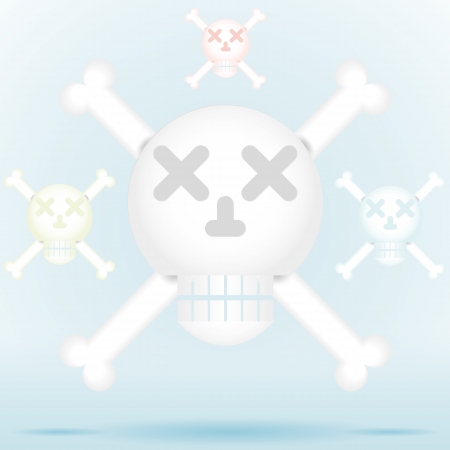 Skull and crossbones icon style in different colorのイラスト素材