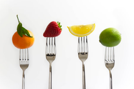 Food on forkの写真素材