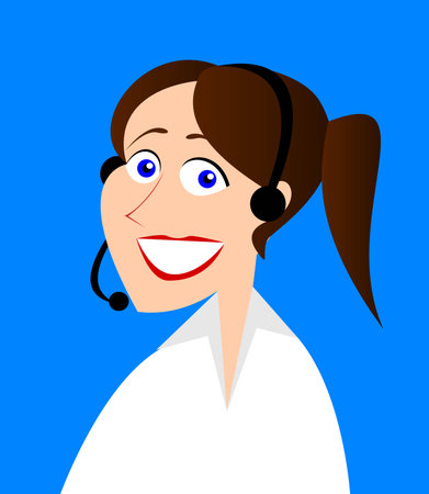 Smiling call center girlの写真素材