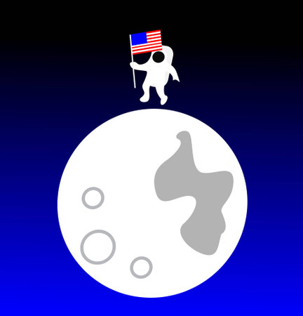American astronaut on the Moonの写真素材