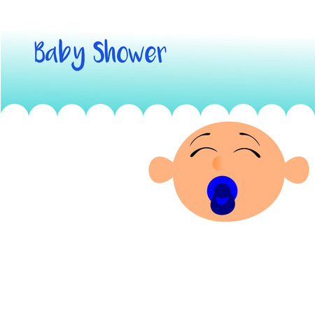 Illustration of a baby to use in baby showerの写真素材