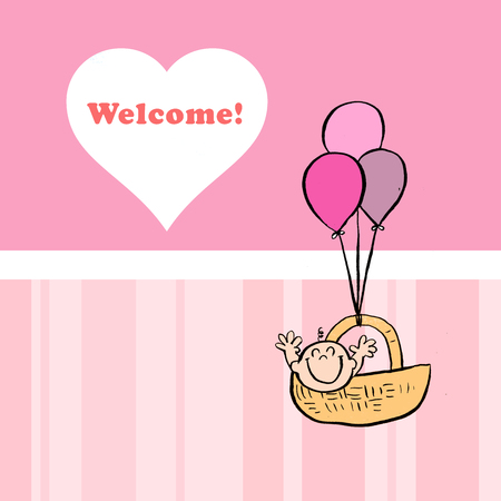 Illustration of a baby to use in your baby showerの写真素材