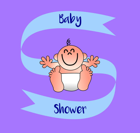 Illustration of a baby to use in your baby showerの写真素材
