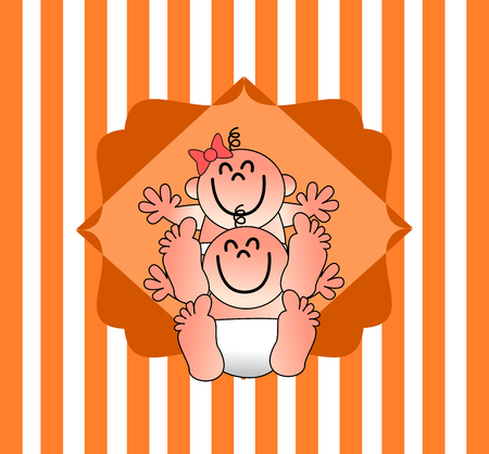 Illustration of a baby to use in your baby showerの写真素材
