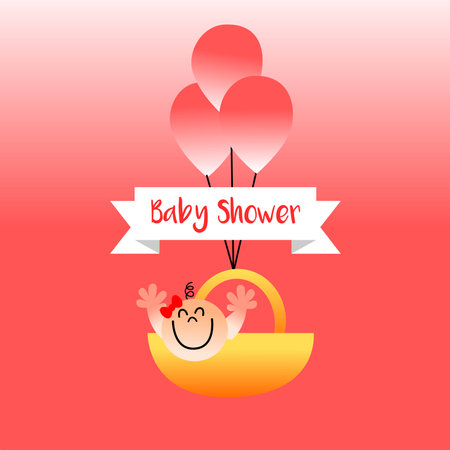 Illustration of a baby to use in your baby showerの写真素材