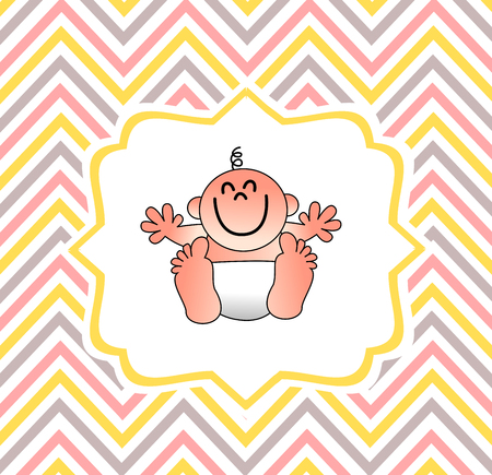 Illustration of a baby to use in your baby showerの写真素材