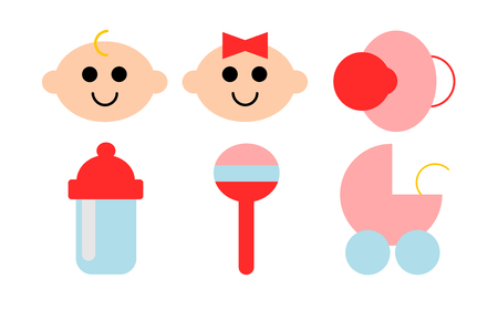 A set of six icons about babiesのイラスト素材