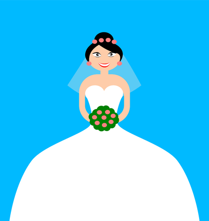 A woman dressed as a bride for her weddingのイラスト素材