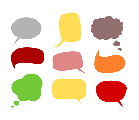 A set of nine comics communication bubblesのイラスト素材