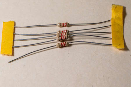 electronic components, resistors on a light backgroundの写真素材