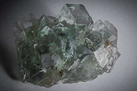 green crystals of fluorite, mineral sampleの写真素材