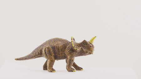 plastic toy dinosaur on whiteの写真素材
