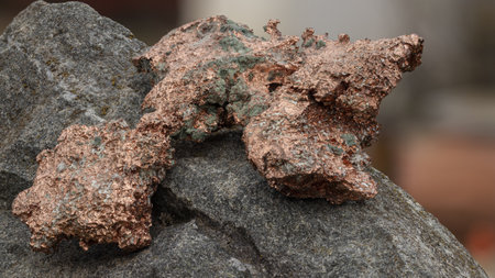Copper, metal mineral sampleの写真素材