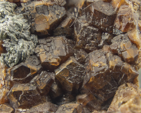 close up of garnet mineral specimenの写真素材