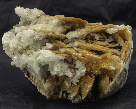 Barite mineral sample, macro photo , rock imageの写真素材
