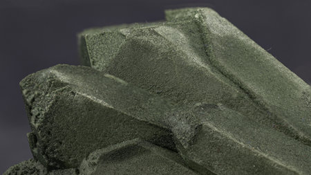 prase quartz sample on dark backgroundの写真素材
