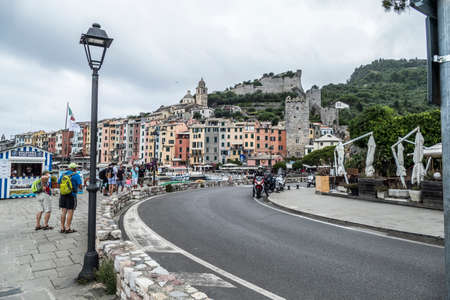 Portovenere, Italy - 06/30/2020: the seafront of Porto Venereのeditorial素材