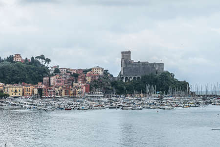 Landscape of the bay of Lerici and the castleのeditorial素材