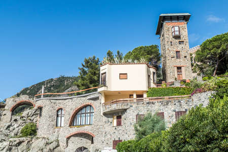 Beautiful stone house in Monterosso in the Cinque Terreの写真素材