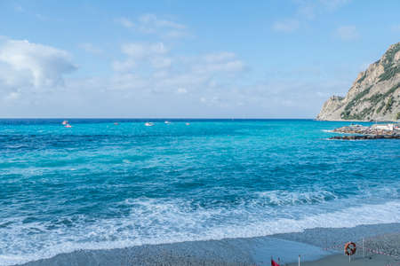 the beautiful sea of monterosso in the Cinque Terreの写真素材
